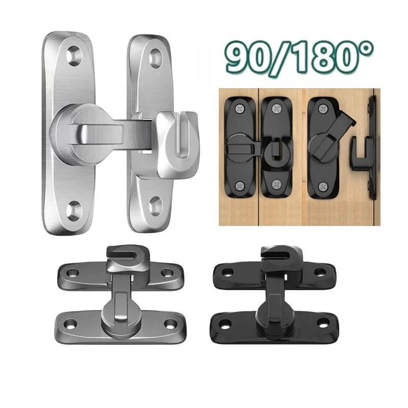 90/180 Degree Flip Door Lock,2-in-1 Security Door Latch,Sliding Door Bolt,Barn Door Latches,Anti-theft Buckle,Home Gate Hardware