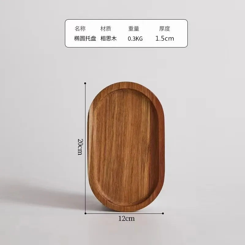 Large round Wooden Food Tray Serving Plate Waterproof l Wood Dert Plate Fruit Tray Wood Crt Decorative Item