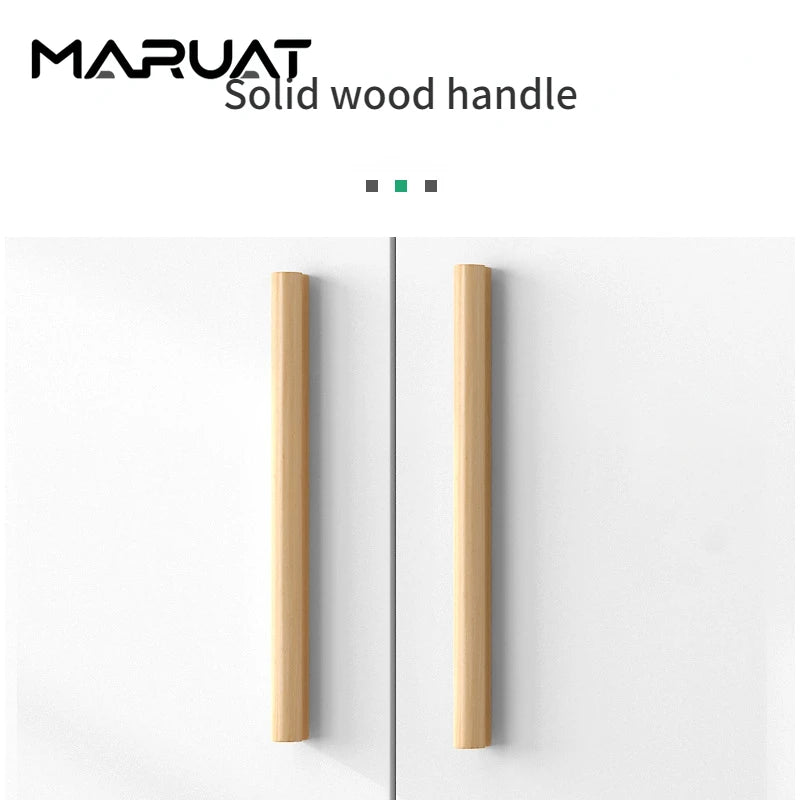 Cabinet Doors Cabinets Drawers Solid Wood Handles Minimalist Beech Wood Walnut Wood Wardrobe Wooden Furniture Handles