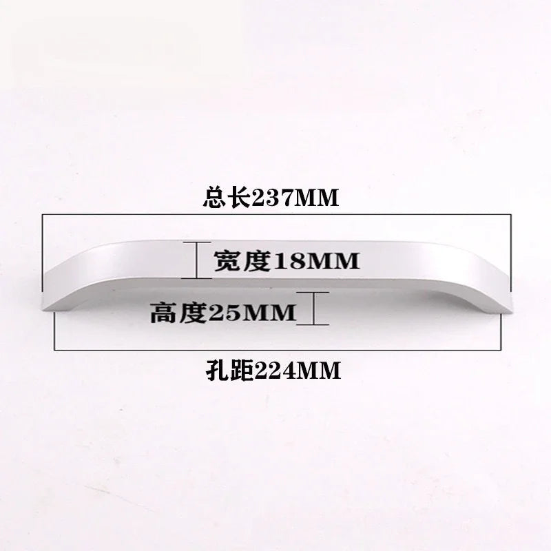 Modern Simple Handles for Furniture Silver Bedroom Wardrobe Dresser Nightstand Drawer Handles Kitchen Drawer Cabinet Handles