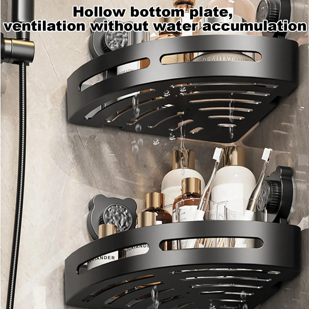 Suction cup tripod wall mounted corner storage rack for Shower with Bear Suction Cups Shampoo Holders for Inside Shower No Drill