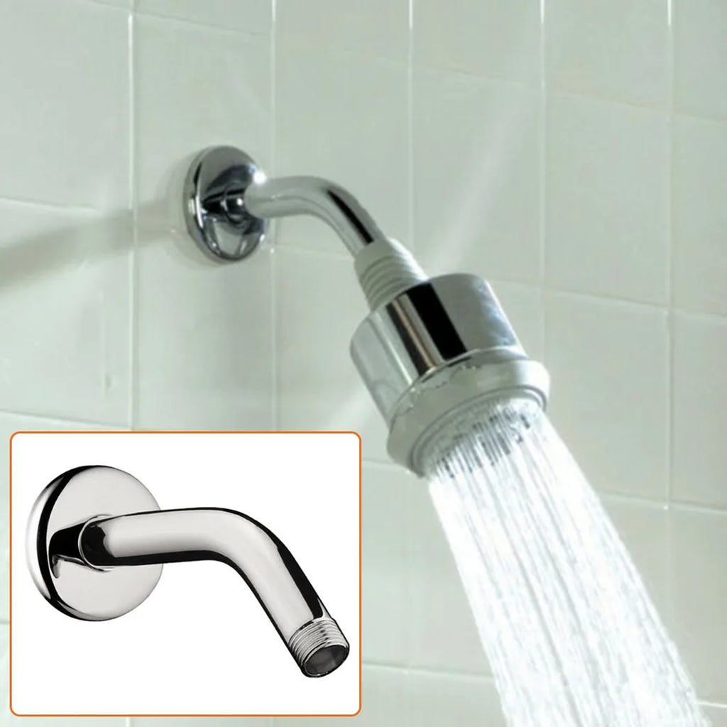 Bathroom Rainfall Shower Head Silver Chrome Water Saving Extension Shower Arm Bathroom Accessories Faucet Replacement