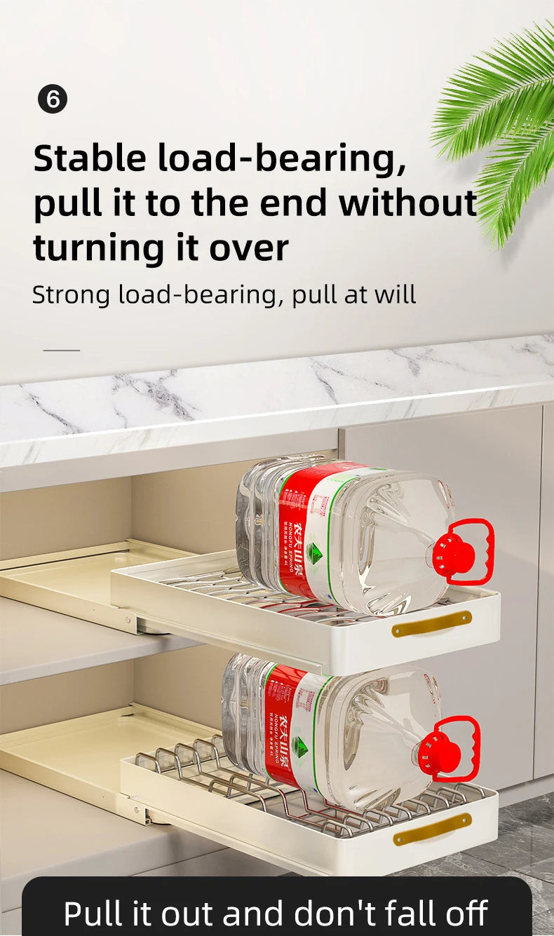 Kitchen Pull Out Shelf Slide Drawer Cabinet Slide out Shelf Dishes Organizer Cabinets Organizer with Handle Kitchen Drawer