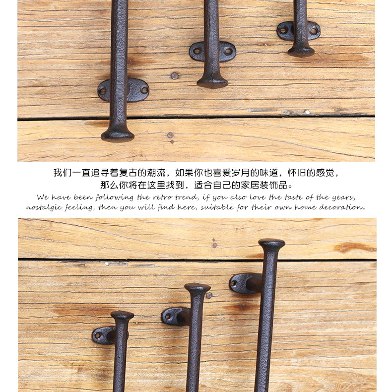 Retro Nostalgic Old Fashioned Cast Iron Handle Wardrobe Simple Door Handle Large Wooden Door Pull Rod Handle 30.5x5.2cm