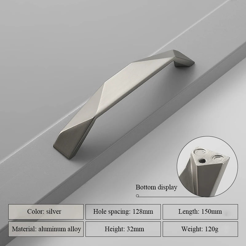 Modern Simple Geometric Design Golden Cabinet Handles Gray Drawer Knobs Kitchen Cupboard Door Handles Furniture Handles Hardware