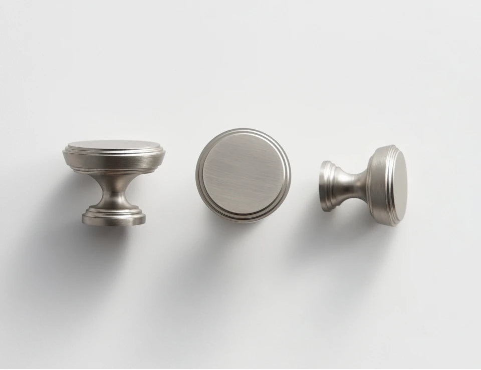 Nurlin Solid Brass Nickel Brushed Luxurious Silver French Modern Cabinet Handles Tbar Wardrobe Knobs
