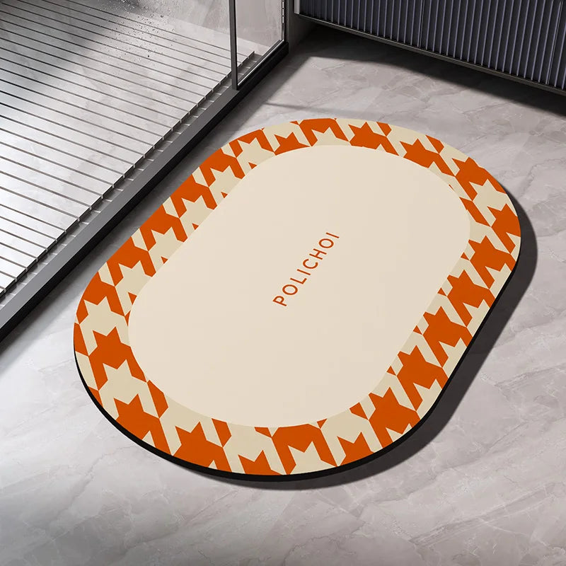 Diatomite Bath Mats Bathroom Absorbent Anti Slip Floor Mat Foot Carpet Quick Dry Shower Toilet Rug Doormat Washable
