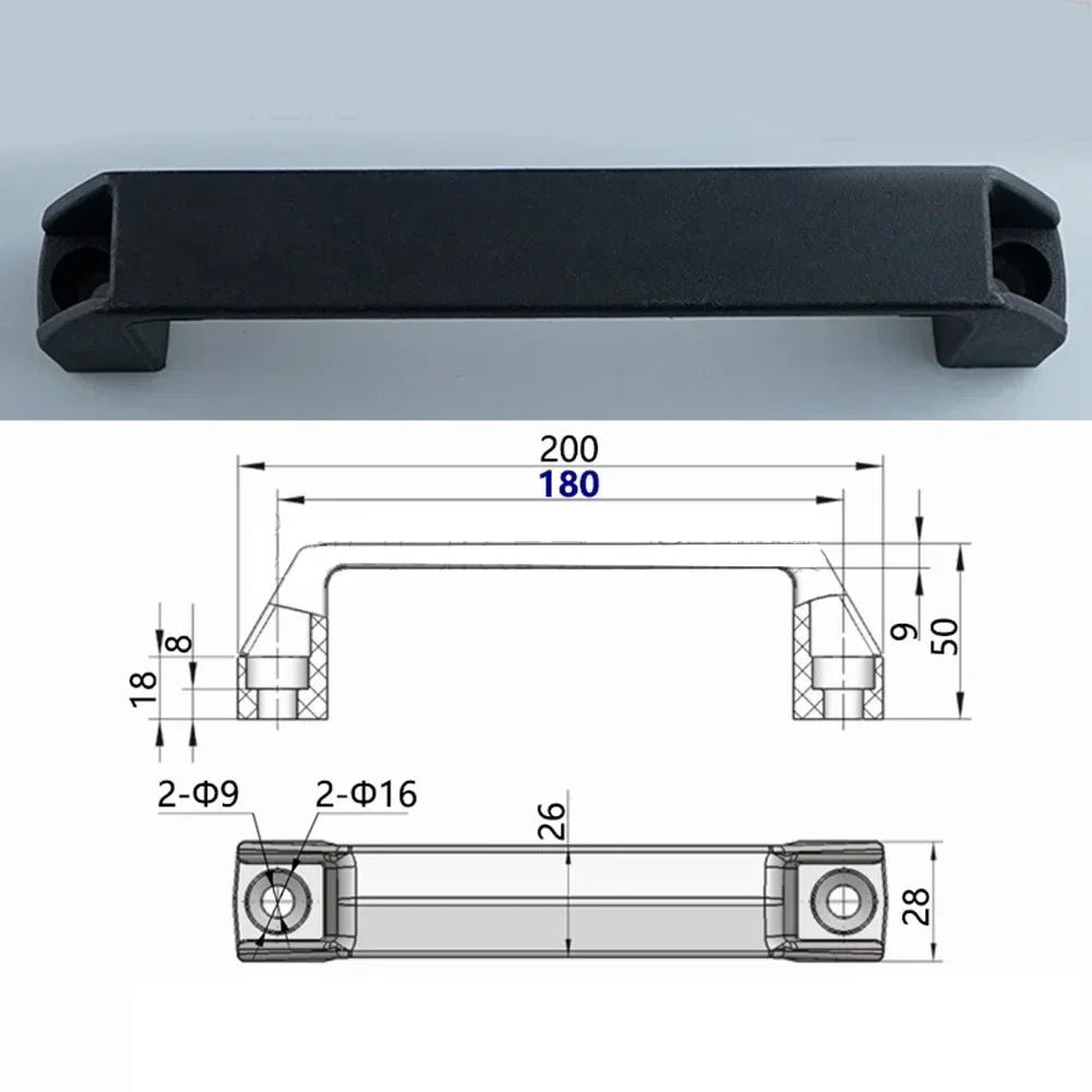 2PCS Cabinet Pulls Handles Furniture Handles Drawer Knob Black Plastic Industrial Cabinet Handles Wardrobe Knobs Hardware