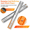 1 pair of full extension rails for 10, 12, 14, 16, 18, 20, 22, 24 inch drawers, 100 lb load capacity metal bearing with ball