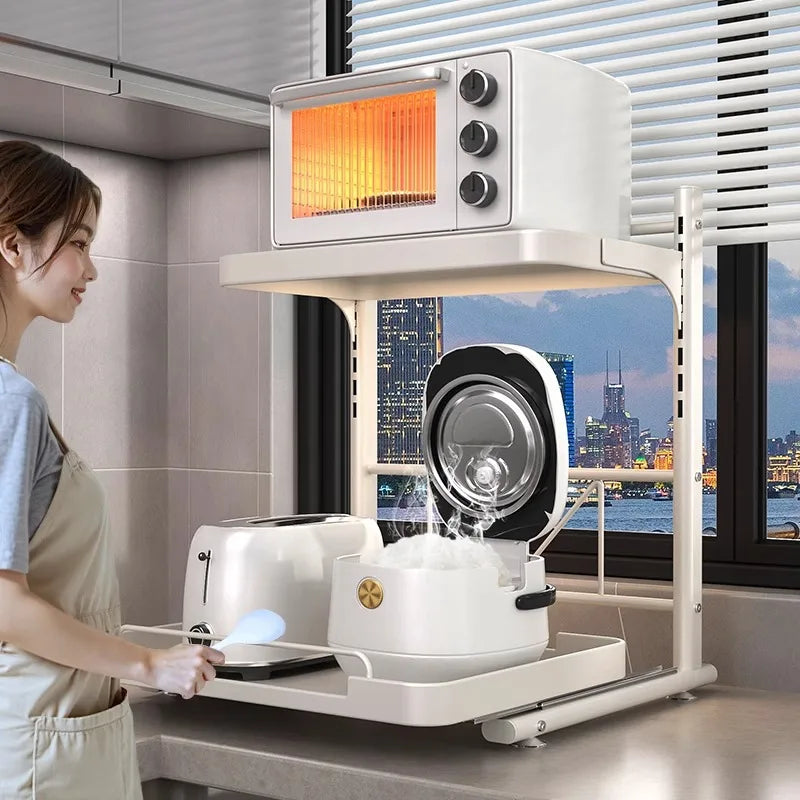 Pull-out Microwave Oven Shelf Kitchen Shelf Free Standing Spice Storage Rack Electrical Appliances Storage Shelves Oven Rack