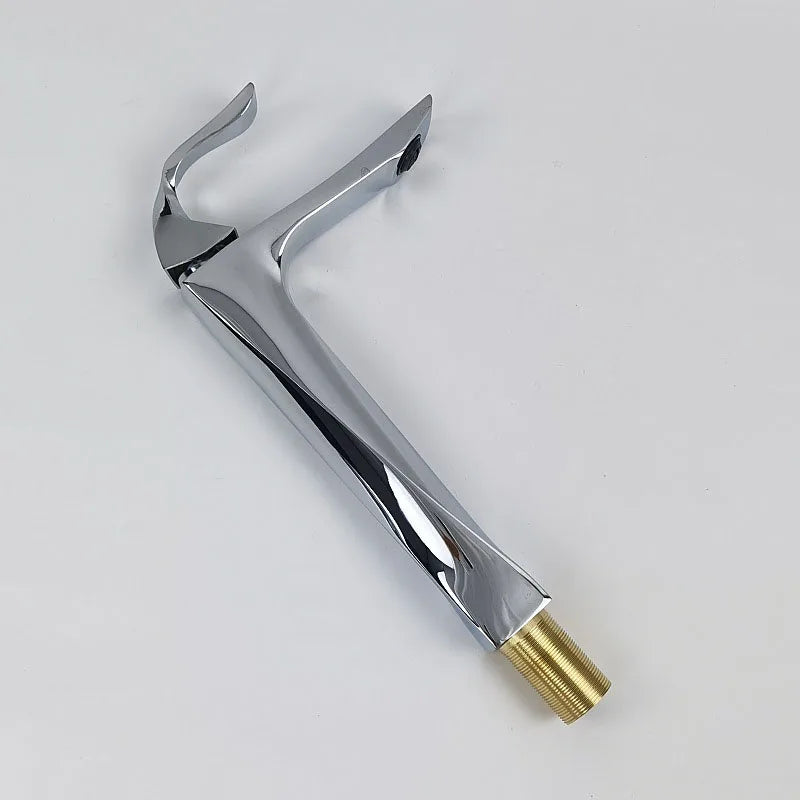Bathroom Faucet Basin Sink Golden Chrome Tap Hot Cold Water Mixer Tap Deck Mounted Bathroom Faucets Single Lever Taps