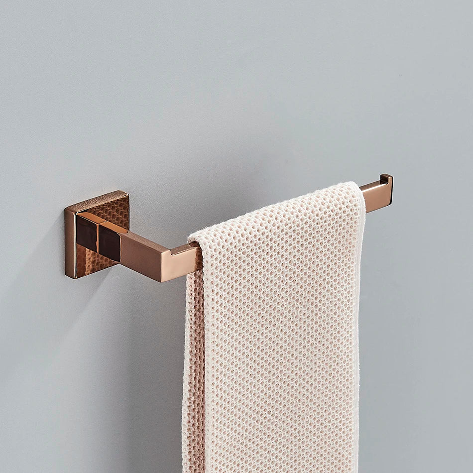 Bathroom Hardware Rose Gold Polish Shiny Bathrobe Hook Towel Rail Bar Rack Bar Shelf Tissue Paper Holder Bathroom Accessories
