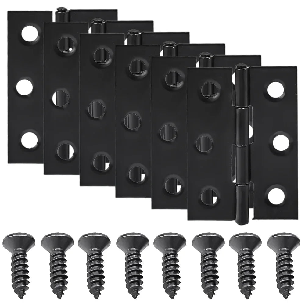 2 Inch Stainless Steel Folding Door Hinges with Screws Cabinet Doors Windows Wooden Box Flat Hinge Home Furniture Hardware