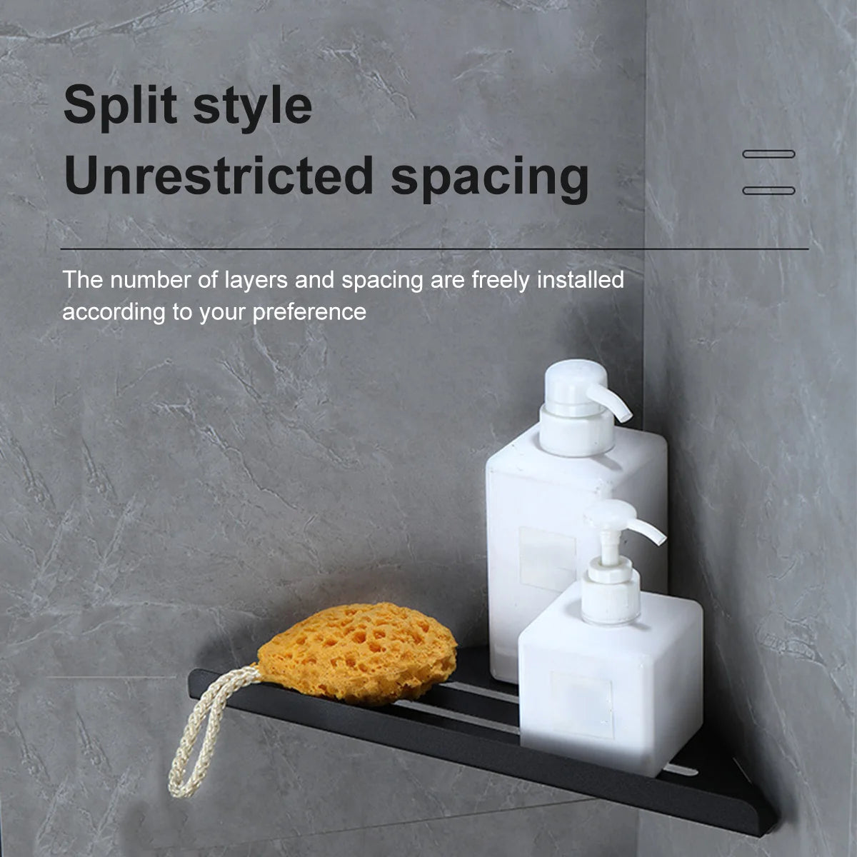 Bathroom Shelves Wall Mount Shower Corner Shelf No-drill 304 Stainless Steel Corner Storage Shampoo Body Wash Organizer