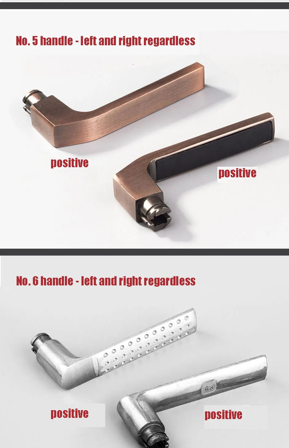 Solid Handle For Anti-theft Door Durable Non Rusting  Thickened Material Household Door Room Bedroom Universal Handle