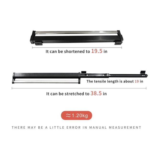 Pull-Out Closet Valet Rod Adjustable Wardrobe Clothing Rail Heavy Duty Top Mount Wardrobe Hanger Rack Bar Ball Bearing Slide