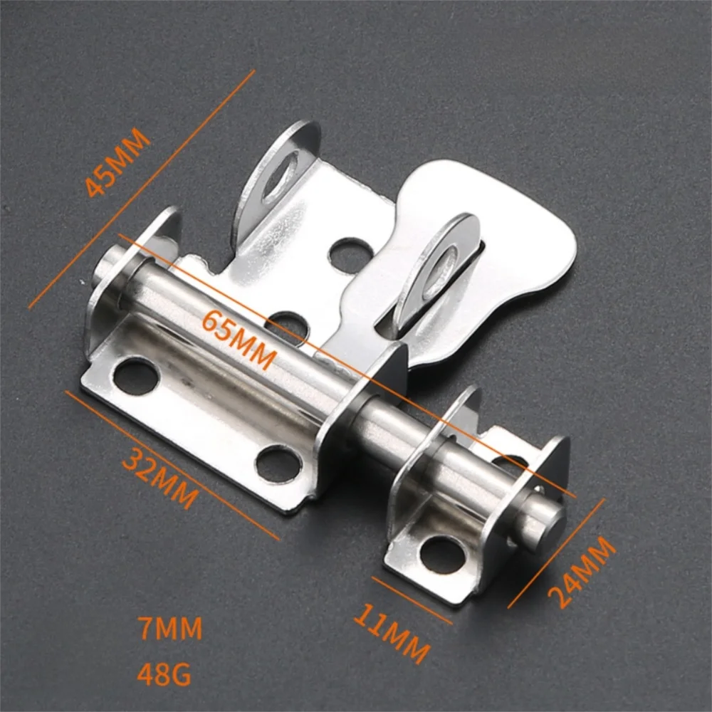 Stainless Steel Door Latch Gate Safety Lock Sliding Mechanism Sliding Bolts Latch Toilet Door Lock Hardware Hasp Lock