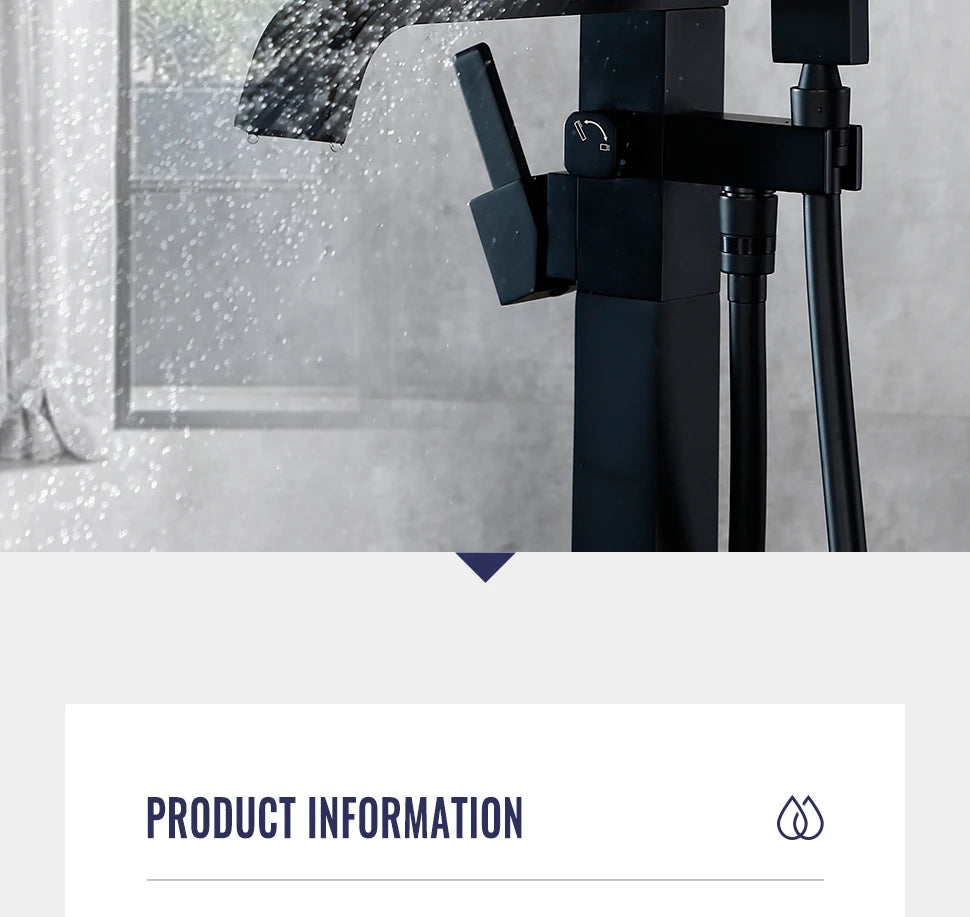 Black Bathroom Faucet Shower Faucet Bathroom Accessories Water Saving Shower Heads Solid Brass Bar Shape Handheld Hardware Acces