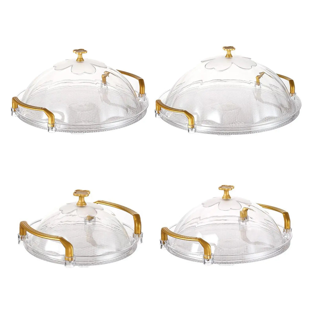 Cake Tray with Dome Serving Tray, Decorative Dessert Snack Tray Fruit Dessert Tray for Tea, Food Breakfast