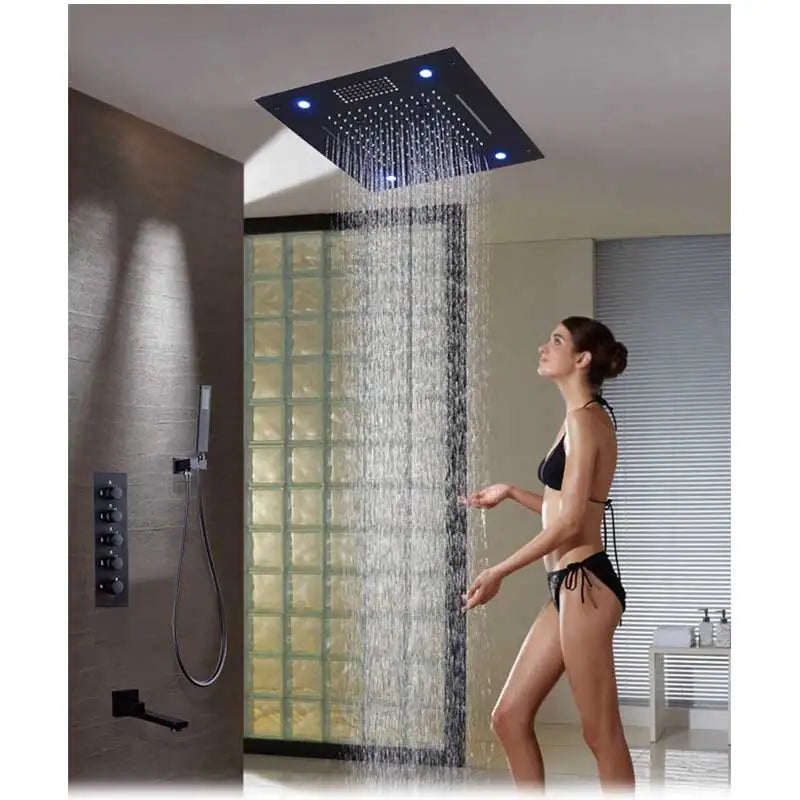 Popular Bathroom Accessories LED Shower Head Set Smart Music Shower Head Faucet Rainfall Waterfall Mist Bathroom Spray Shower