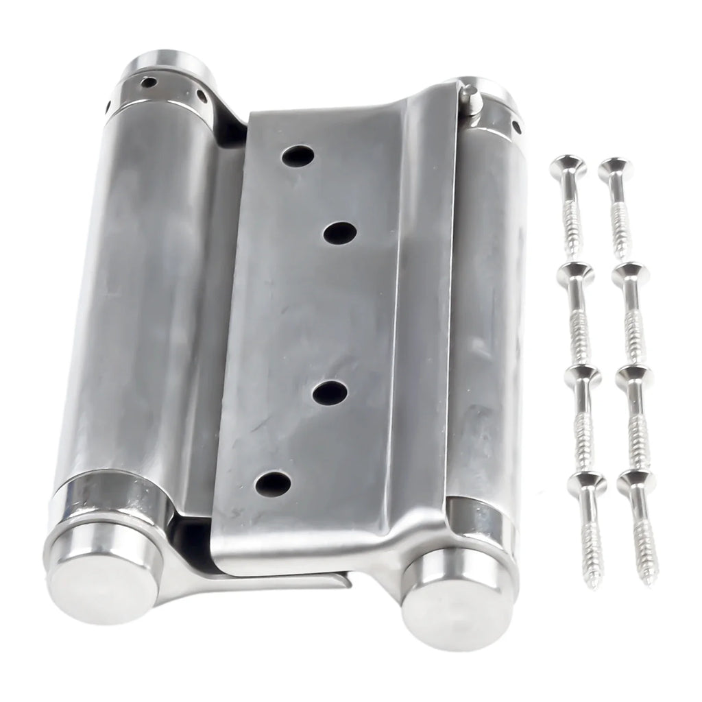 Double Spring Hinge Two-Way Free Door Hinge Stainless Steel  Automatic Door Closing Garage Door Hinges Fence Dedicated Hardware