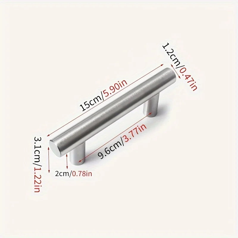 12 Pcs Modern Stainless Steel Cabinet Pulls Modern Arch Design Brushed Metal Furniture Drawer Pull Hardware Pulls Bar Handle