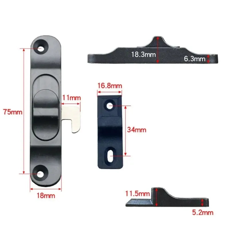 Sliding Folding Trackless Screen Door Latches Push-Pull Mesh Window Hook Locks Anti-theft Lock Buckle Left&Right Universal Latch
