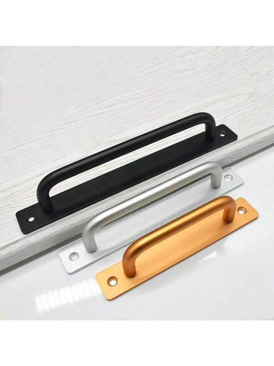 Black Door Handles Aluminium Alloy Kitchen Door Pulls Balcony Bedroom Silver White Furniture Handle Door Hardware