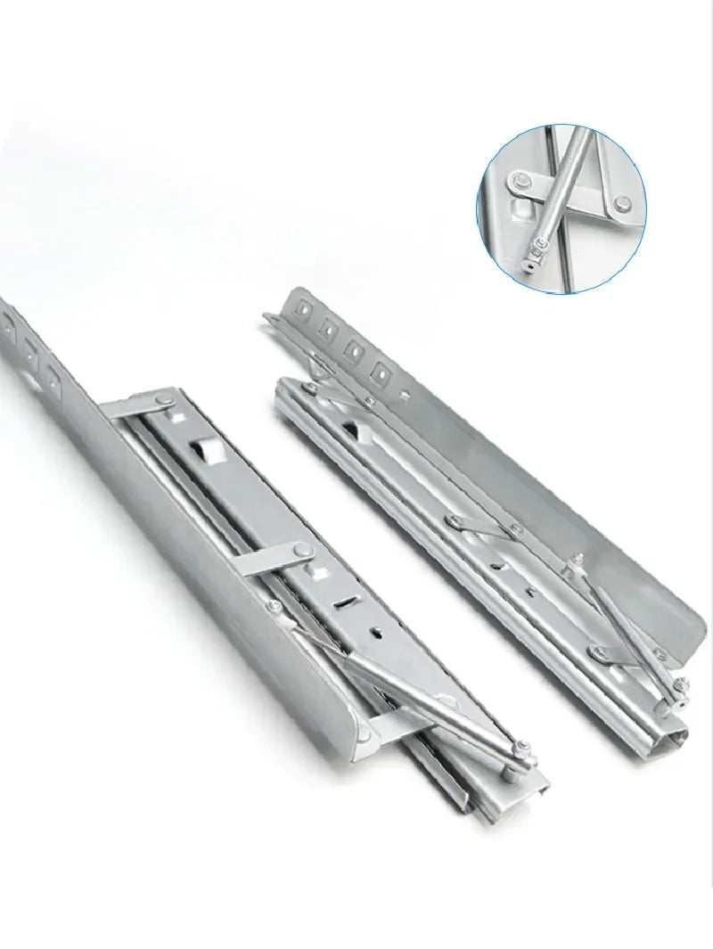1 Set Telescopic Dining Table Lift Slides Rails Interchange Between Square And Round Tables Push-pull Hidden Table Hardware