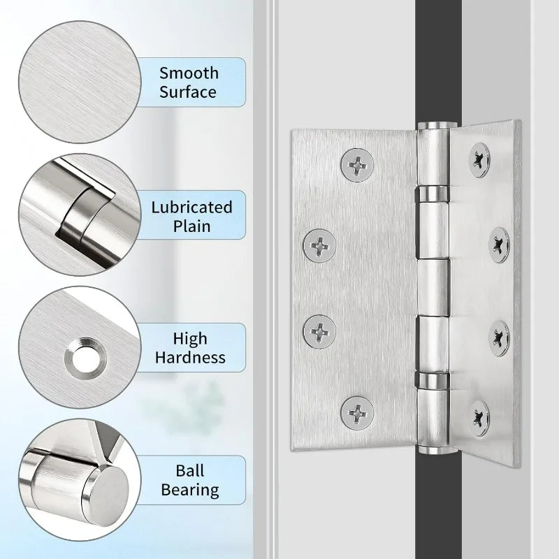 Stainless Steel Furniture Cabinet Door Hinges Window Wooden Box Folding Butt Hinges Drawer Fitting Closet Hinge Hardware Tools