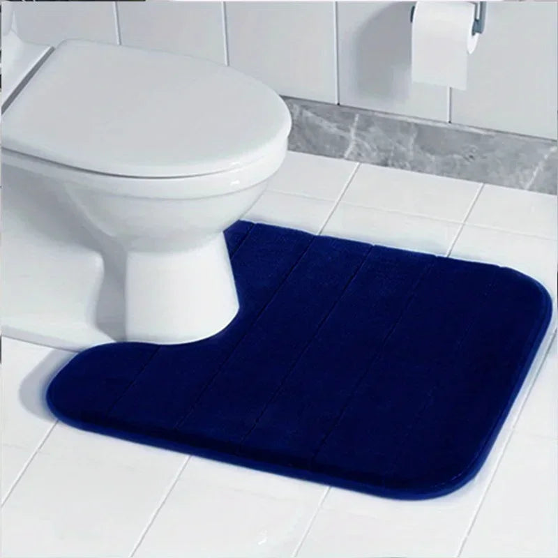 U-shaped Bathroom Carpet Toilet Mat Bathroom Mat Bathroom Carpet Memory Foam Bathroom Mat Anti-skid Super Absorbent