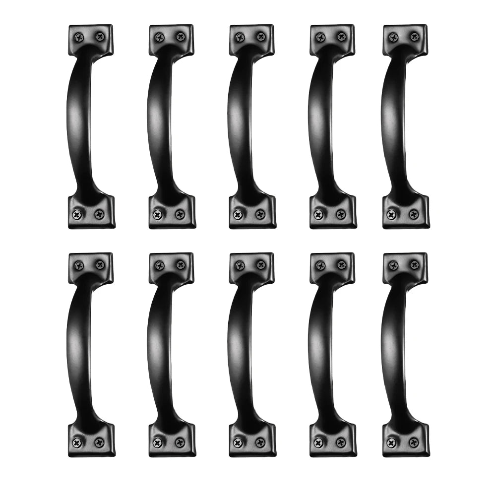 6pcs/8pcs/10pcs/12pcs Iron Door Handles Metal Door Pull Knobs Cabinet Drawer Pulls Barn Cupboard Knob Dresser Sliding Grips