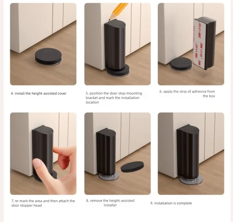 Magnetic Door Stopper -Avoiding Door Damage, Prevents Door Slamming Protects Walls For All Door Materials, Door Hardware