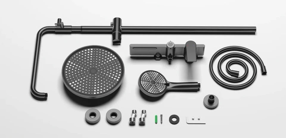Bathroom Shower System Set Brushed Gold Hot Cold Bathroom Faucet Accessories Rain Shower Head Hot Cold Bathroom Shower Set