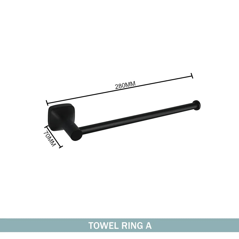 Matte Black Bathroom Accessories Set Wall Mount Stainless Steel Clothes Hook Toilet Paper Holder Towel Bar Hardware Pendant