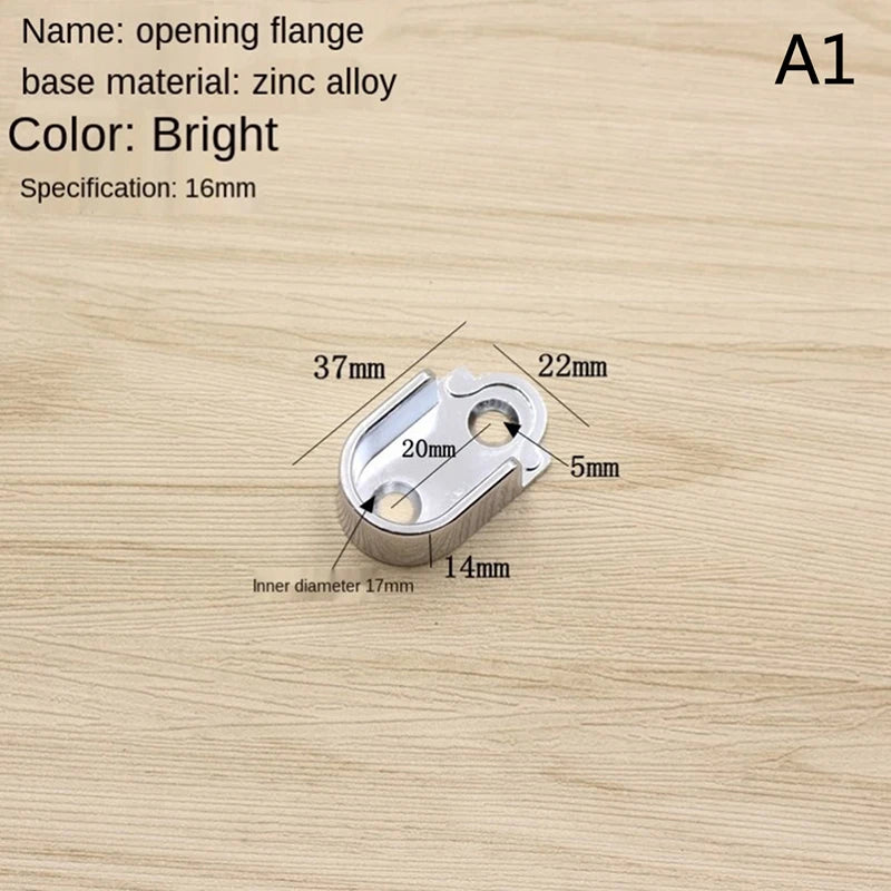 Aluminum Flange Seat Wardrobe Hanger Rod Tube Hook Fixed Support Bracket Seat Fixing Hardware Accessories Curtain Rod