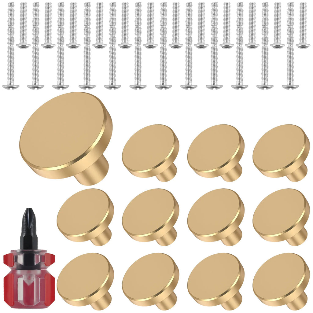 12Pcs Drawer Knob Set Gold Cabinet Knobs Aluminum Alloy Furniture Knob Handle for Cabinets Drawer Dresser Door 25x20x10mm