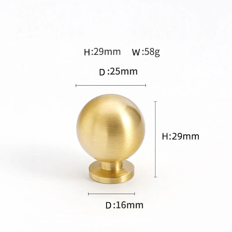 Brass Round Ball Furniture Handles Drawer Knobs Cabinet Gloden Wardrobe Door Pulls  Modern Minimalist Bathroom cabinet