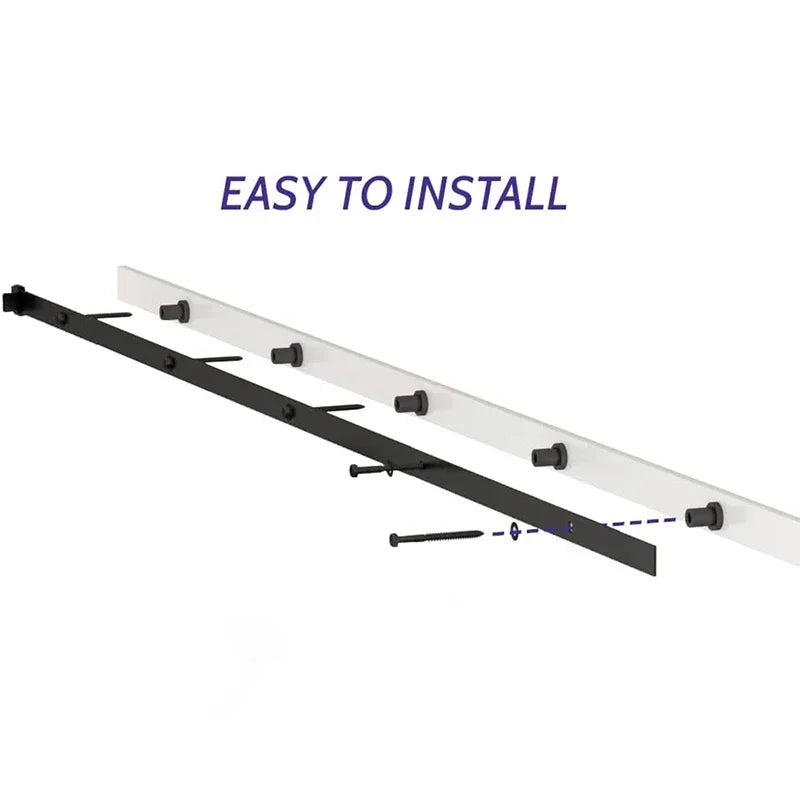 LWZH 1.2m/2m/2.5m/3m Sliding Barn Door Hardware Track Slides Only Tracks Not Included Rollers 4-20FT Home Hardware