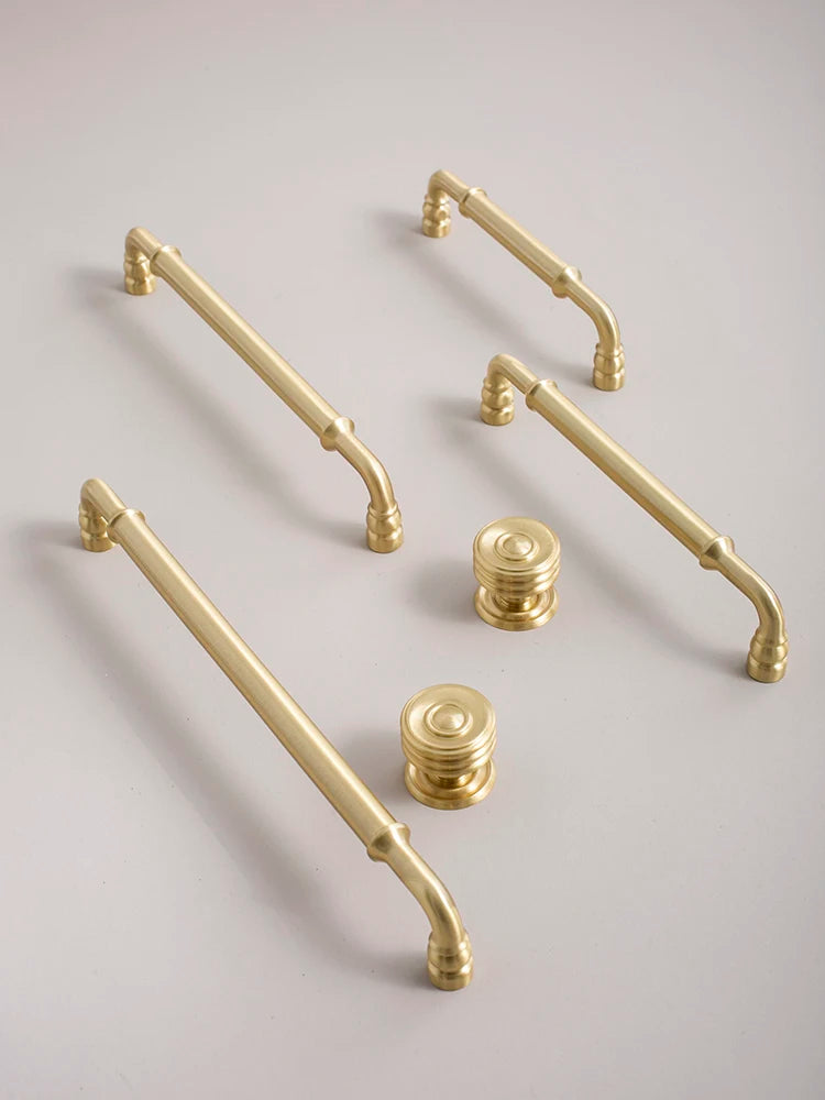 Solid Brass Cabinet Handle Sleek Furniture Hardware Kitchen Handle Dressers Wardrobe Cabinet Drawer Knobs Gold Handle