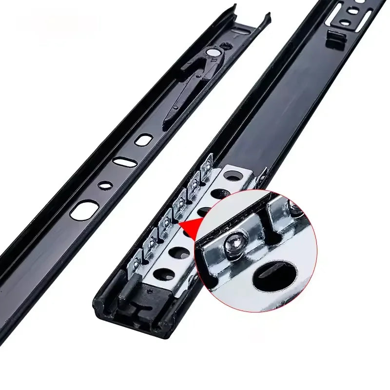 8~20 inch three-section drawer slides - cold-rolled steel drawer tracks, smooth closing slides, for cabinet furniture.