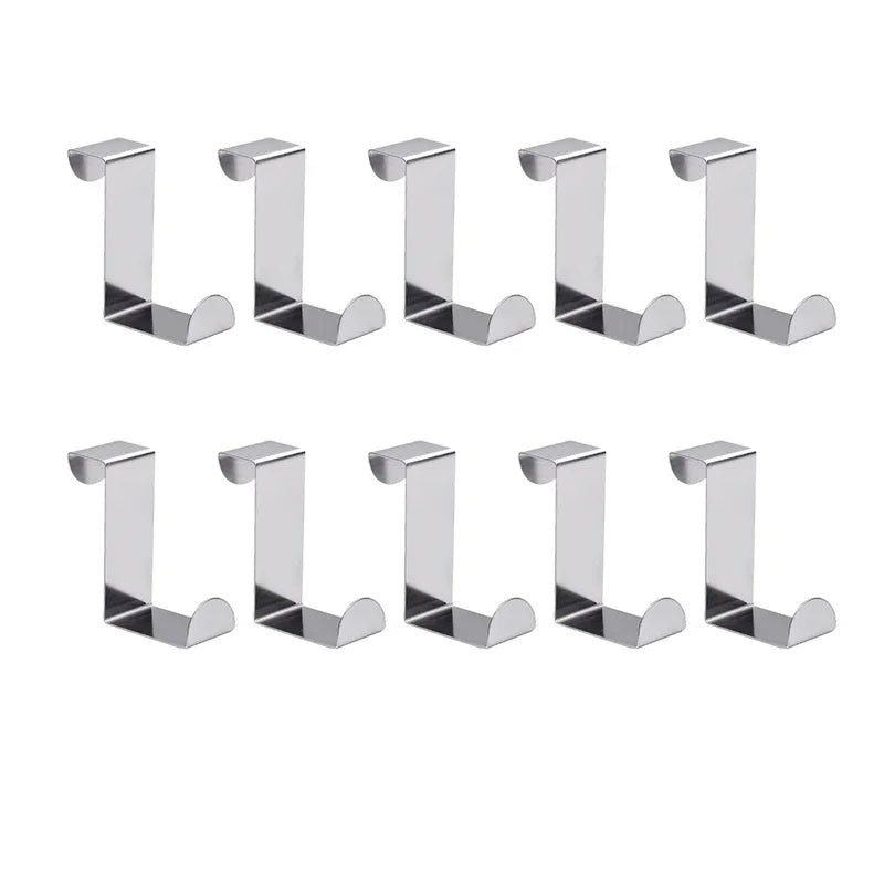 Drawer Reversible Stainless Steel Hooks, Cabinet Door Towel Racks, Office and Kitchen Shelves