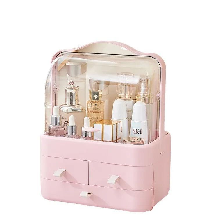 Cosmetic Organizer Countertop Organizer For Dresser With Lid And Drawer Countertop Waterproof And Dustproof Skin Care Organizer