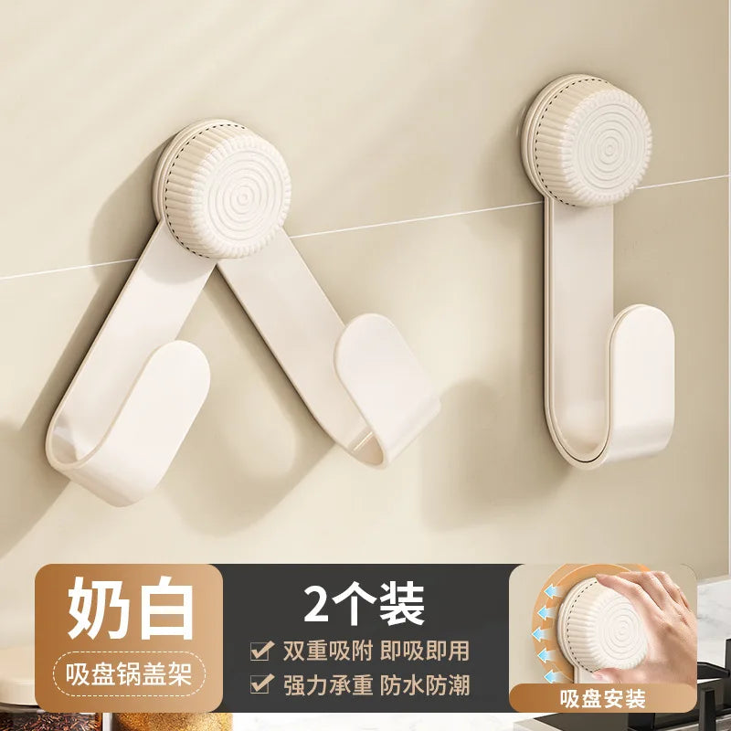 Wall-Mounted Pot Lid Rack Kitchen Cutting Board Holder Chopping Board Multi-Purpose Storage Organizer No-Punching Required