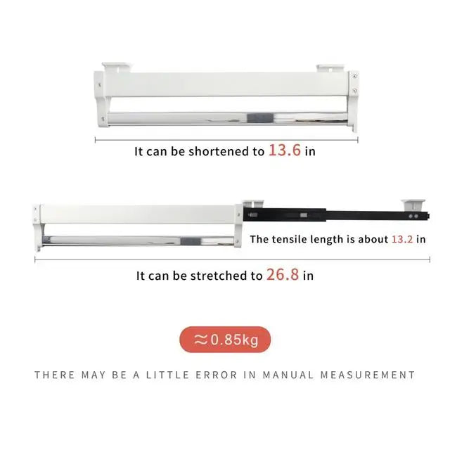 Pull-Out Closet Valet Rod Adjustable Wardrobe Clothing Rail Heavy Duty Top Mount Wardrobe Hanger Rack Bar Ball Bearing Slide