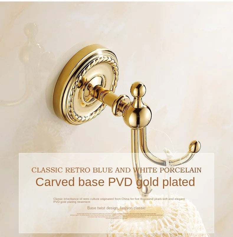 Robe Hooks Antique Brass Coat Hook Clothes Towel Hangers Storage Door Hook Wall Bathroom Accessories Black Bath Rack   Z-9001K