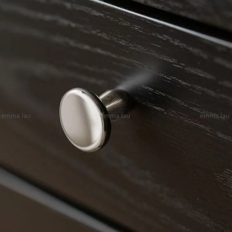 Modern Walnut Wood Brass Cabinet Door Handle Silver Wardrobe Cupboard Furniture Pulls Single Hole Drawer Knobs Cabinet Handles