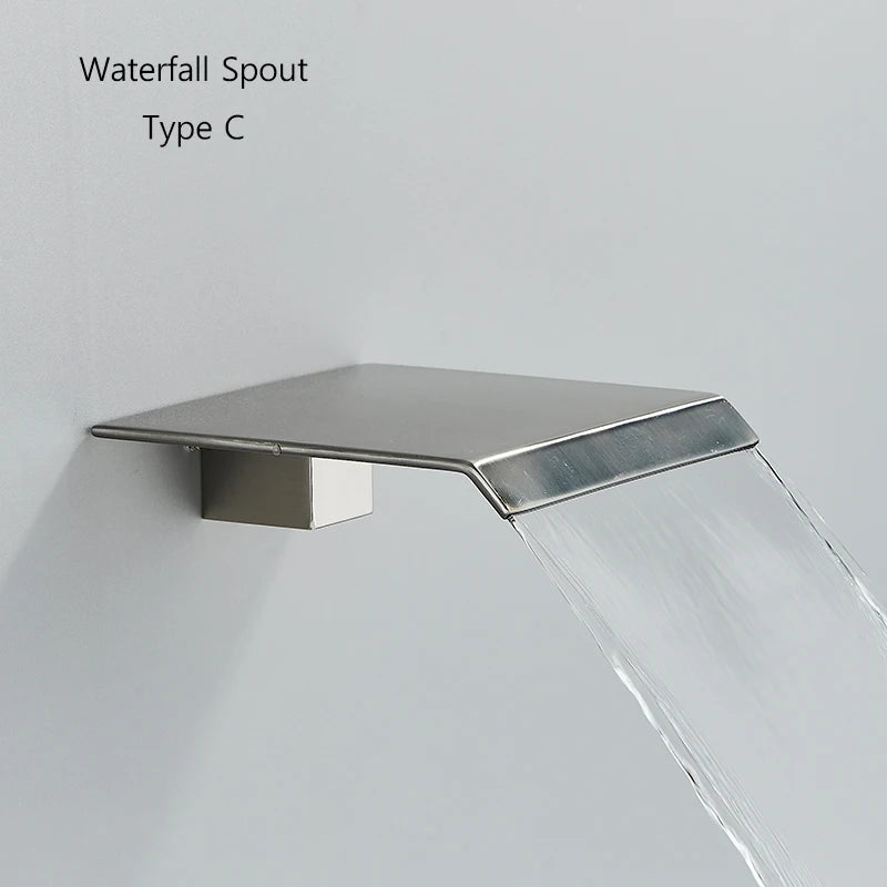 Brushed Nickel Brass Shower Faucet 2/3 Ways Shower Sets Rainfall Shower Head Mixers with Embed Box Bathroom Taps Hot Cold Water