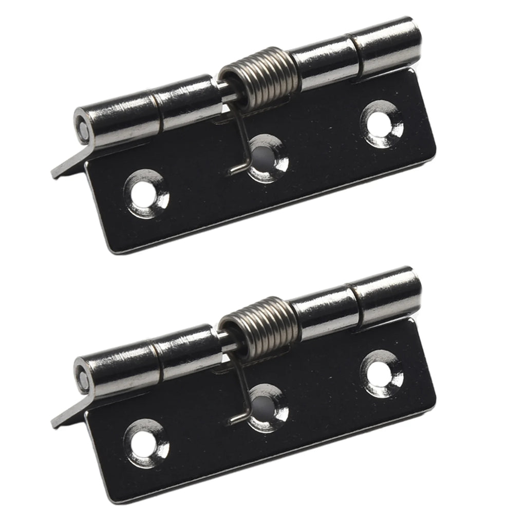 2pcs 1/1.5/2/3Inch Silver Spring Door Hinge Stainless Steel Self Closing Design Windows Cabinets Boxes Household Hardware