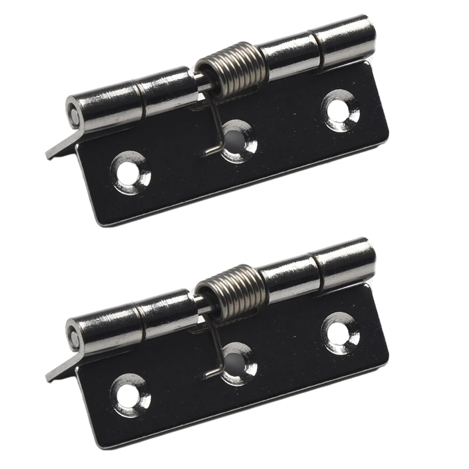 2pcs 1/1.5/2/3Inch Silver Spring Door Hinge Stainless Steel Self Closing Design Windows Cabinets Boxes Household Hardware